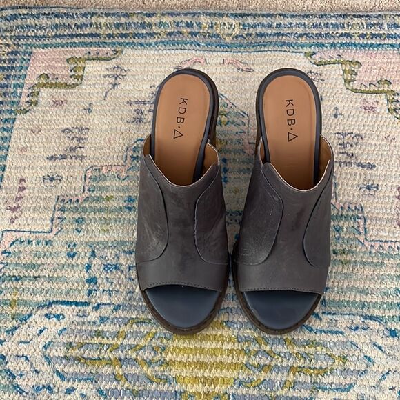 New Kelsi Dagger Brooklyn “Bowery” Blue Mules Size 7.5 - Picture 1 of 8